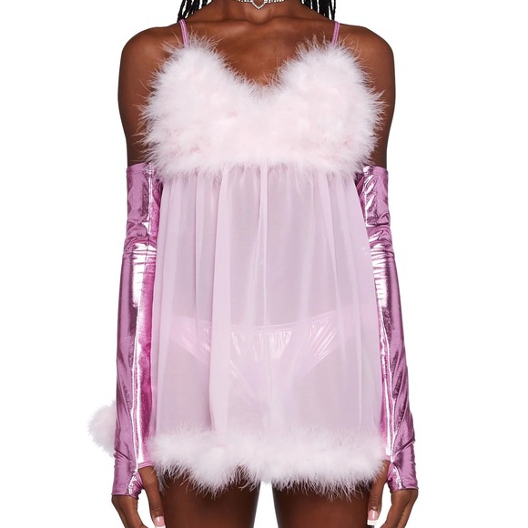 Dolls Kill Dresses & Skirts - Trickz N Treatz Dolls Kill NEW Fembot Babe Costume Set Womens XL Sheer Femme